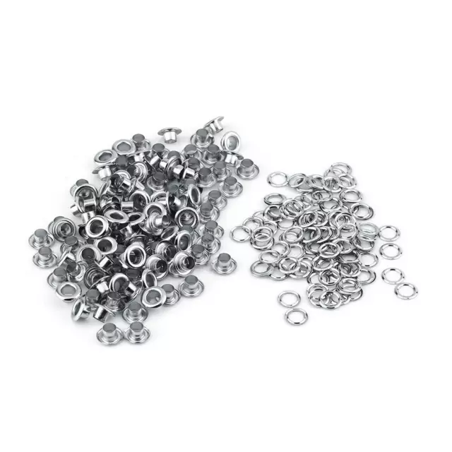 Silver 200PCS Size Eyelets Washers Grommets For DIY Bag Belt Leather Craft