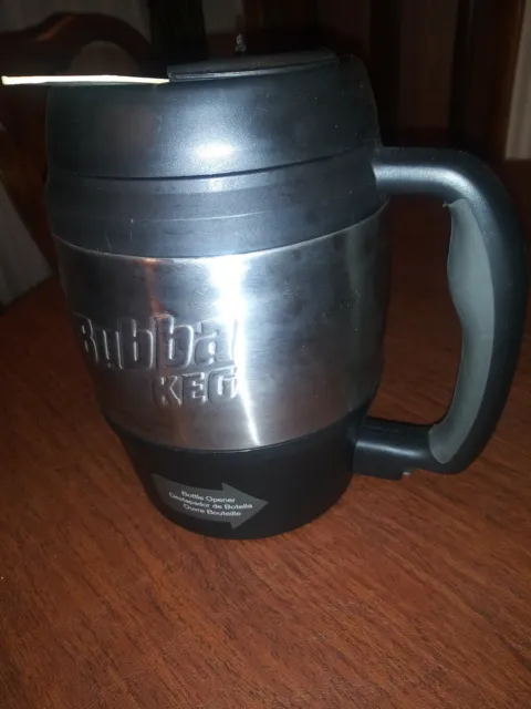 Bubba 52 Oz. Insulated Mug black and stainless steel w/bottle opener NWT