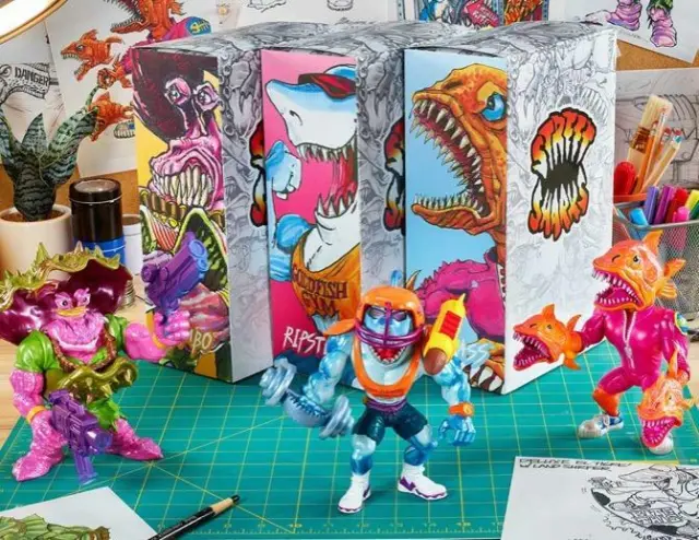 Mattel Creations Limited Edition Street Sharks Figures - Ripster Clambo Karkass