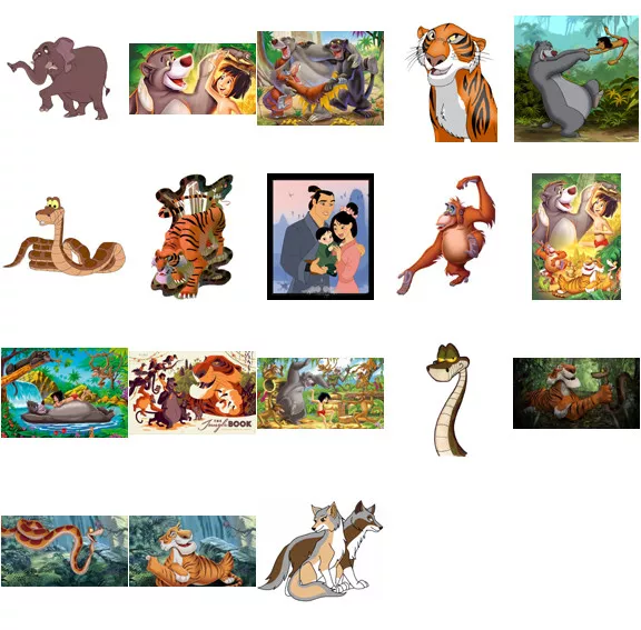 Jungle Book Characters , iron on T shirt transfer. Choose image and size