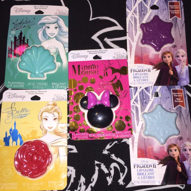 Disney Princess, Frozen & Minnie Mouse Taste Beauty Flavored Lip Gloss Set Of 5