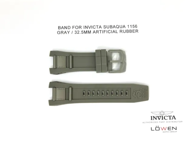 Authentic Invicta Subaqua 1156 Gray Artificial Rubber 32.5MM Watch Band