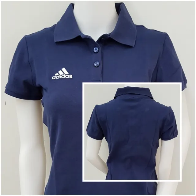 adidas Damen Polo Shirt Trikot Jersey Hemd Blau Dunkelblau 36 38 40 O82