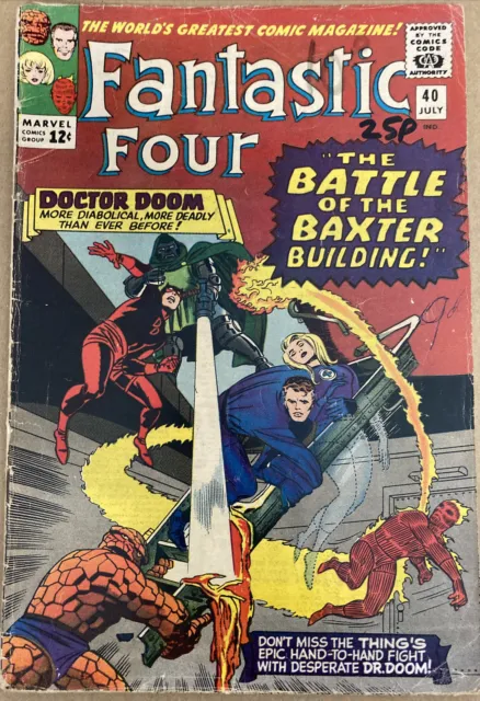 Fantastic Four #40 July 1965 Daredevil & Doctor Doom Apps Stan Lee Jack Kirby