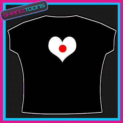 I Love Heart Japan Flag Emblem Cool Tshirt Design