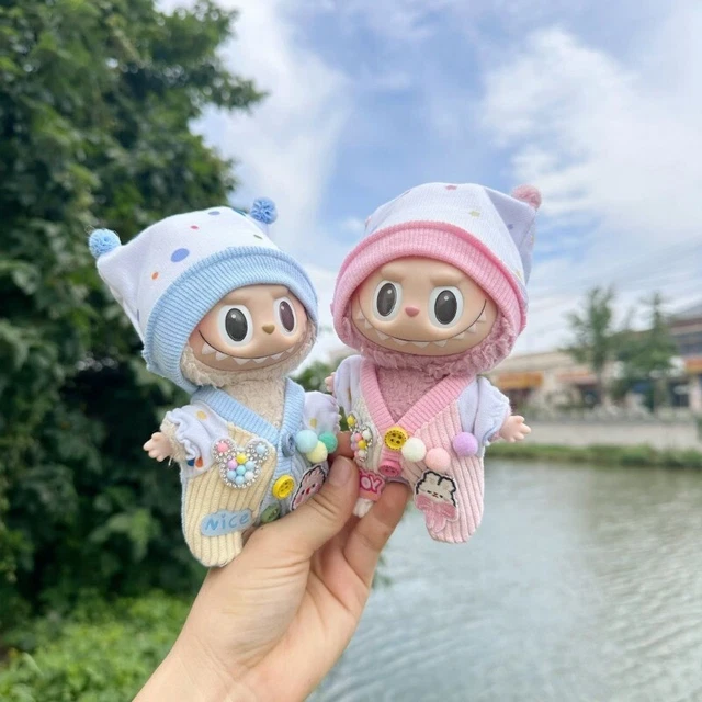 Labubu Pyjamas POP MART LABUBU The Monsters Plush Doll Cute Jumpsuit Pajamas+Hat Set ...