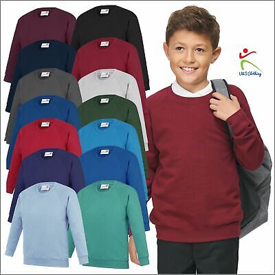 AWDis Academy Bambini Ragazzi Ragazze School Uniform Girocollo Raglan Felpa 