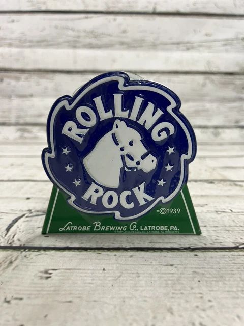 VTG 1996 Rolling Rock Beer Latrobe Brewing Co. Metal Napkin Holder - Latrobe PA