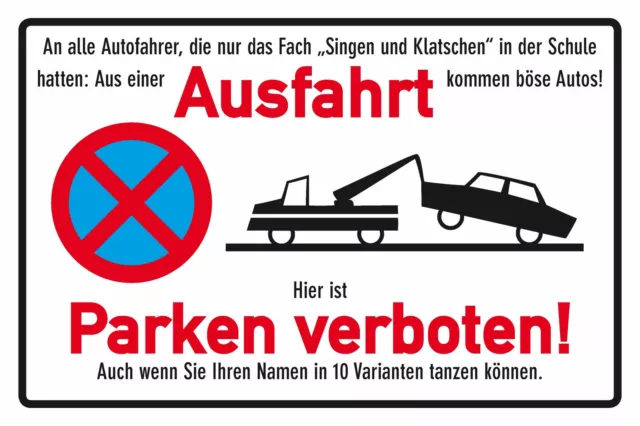 Blechschild - AUSFAHRT FREIHALTEN - FUNSCHILD WARNSCHILD -  20x30 cm 23046