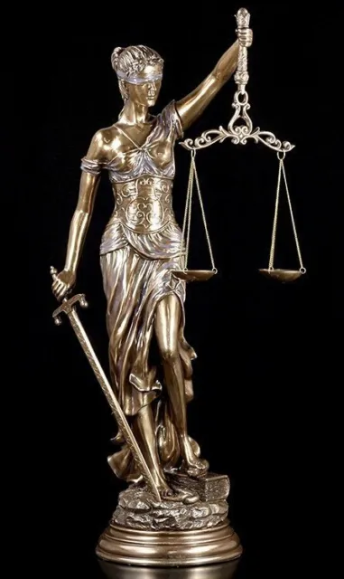 Justitia Statue - Figur Gartenfigur Outdoor bronziert Geschenk Anwalt Garten