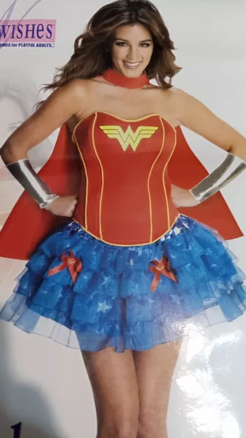 RUBIE'S SECRET WISHES Adult Wonder Woman Costume Small 2-6 Corset Skir ...