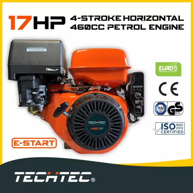 17HP Electric Start Stationary Petrol Engine OHV 4-Stroke Horizontal Shaft Motor