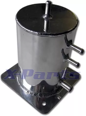 1 Liter Aluminium Catchtank Kraftstofftank 1/4 Meile Turbo Benzintank poliert