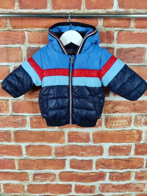 Baby Boys Coat Age 6-9 Months Next Navy Mix Soft Padded Puffer Jacket Hood 74Cm