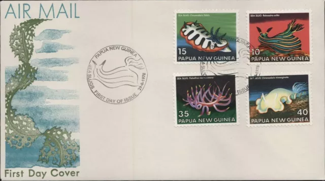 (Y9-24 1978 Papua New Guinea FDC 4stamps Sea Slugs (X)