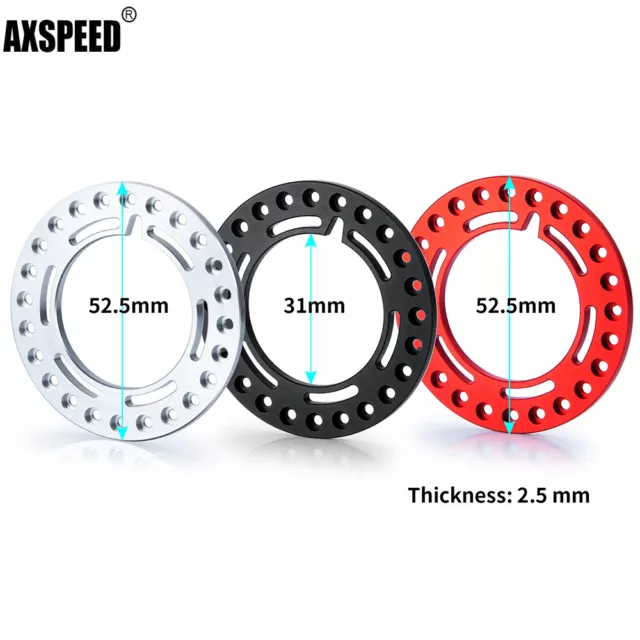 1 Set CNC Aluminum Wheel Outer Beadlock Ring for 1.9" Wheels Rim 1/10 RC Crawler