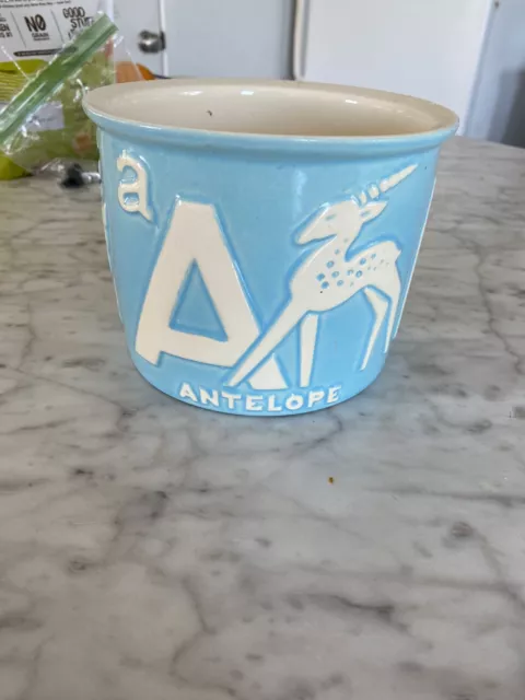 Haeger ABC Pottery #78-2 Light Blue, Alphabet, Animals, Nursey, Baby/Child Room