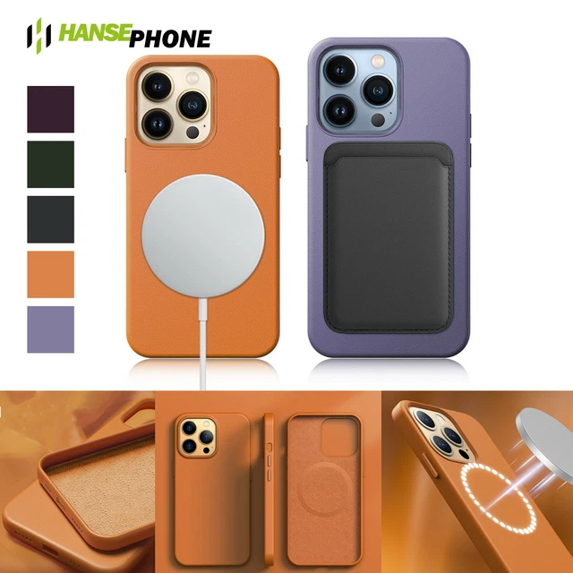 Leder Magsafe Hülle für iPhone 12 13 14 Pro Max Plus Schutzhülle Handyhülle Case