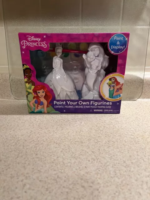 Disney Paint Your Own Cinderella & Ariel Statue 12 Colors