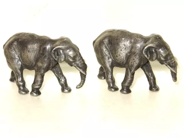 2 schöne massive Zinn tin Elefanten Elefant Elephant 5x3cm Figur Skulptur 2