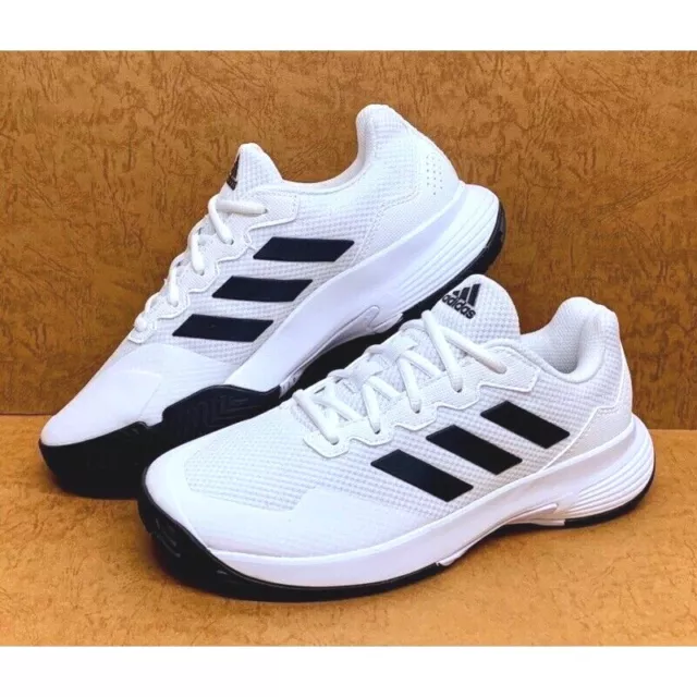 Adidas Game Court Men’s Sneakers Tennis Shoe White Navy Athletic Trainers  #809