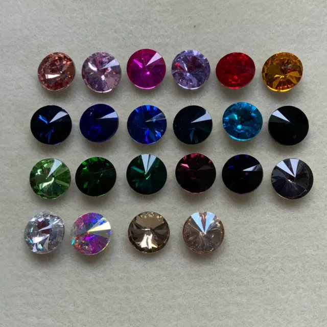 Rivoli pointed back glass beads 18mm various colours, bead weaving/jewellery