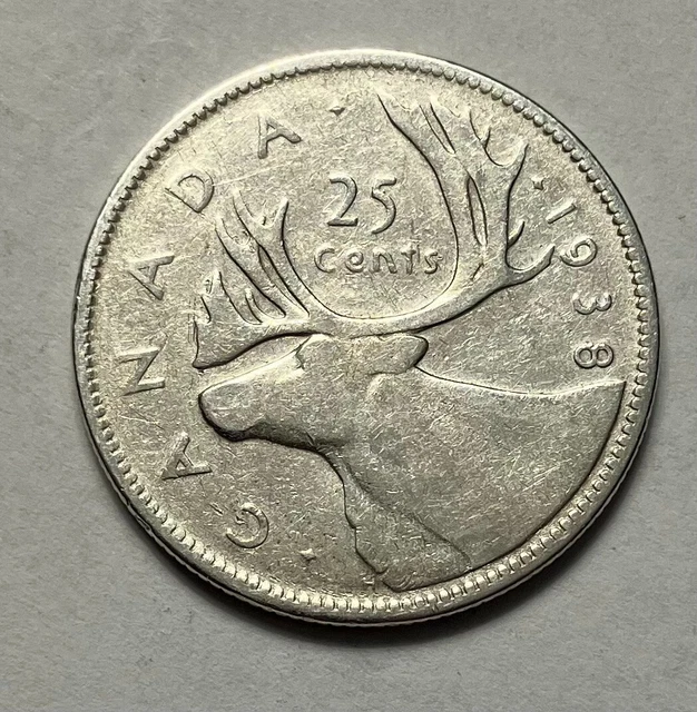 1938 Canada Silver 25 cents