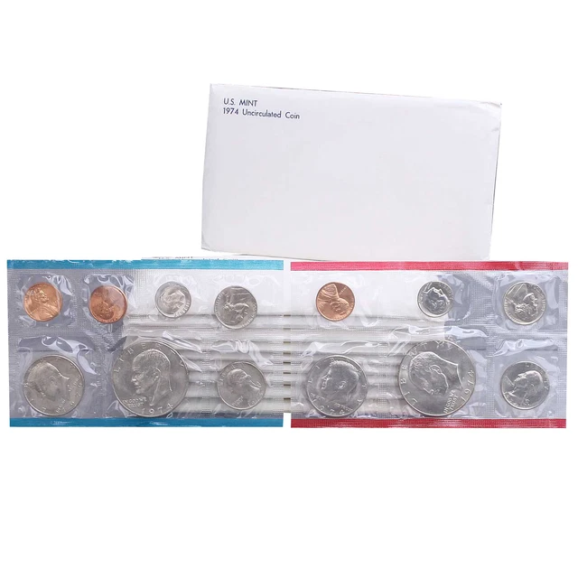 1974 Mint Set 10 Pack Original Envelopes 130 US Coin Lot