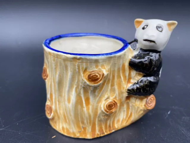 Vintage  Ceramic  Panda Bear Planter Toothpick Holder Succulent Vase Japan
