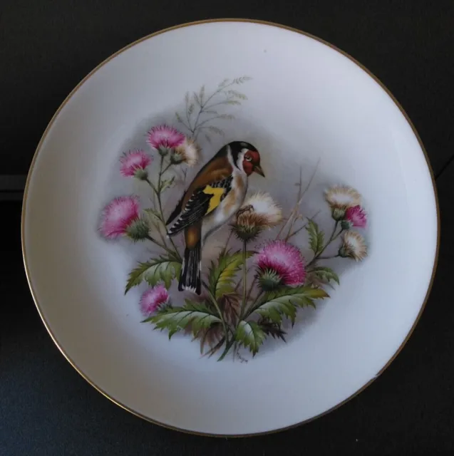 Two Royal Worcester Bird Plates: Finches & Blossom With Gilt Edge – 9” 2