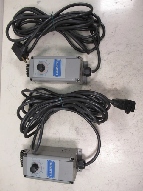 Lot of 2 L.B. White Portable Heater Thermostat 20' Cord Propane / NG Heaters