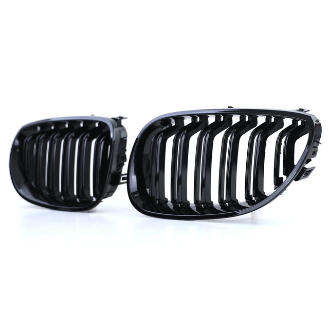 Calandre Sport Double Lamelles Noir Brillant Pour BMW Série 3 E90 E91 2005-2008 - Look Racing Aggressif