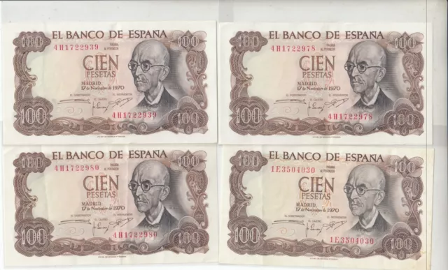 Spain 100 Pesetas 1970 Banknote World Paper Money "VF"