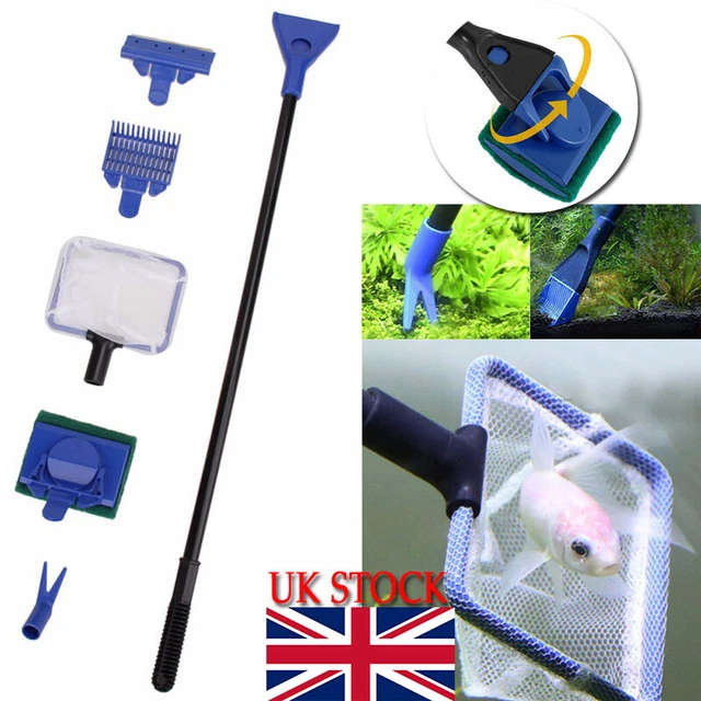 5 in1 Water Aquarium Cleaning Tool Fish Tank Gravel Vacuum Glass Cleaner Brush