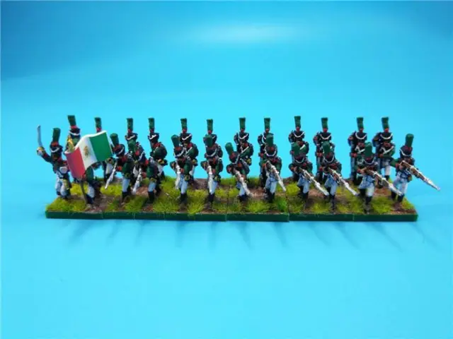 15mm Napoleonic painted Italian Guard "Conscripts" In shako Firing Line Dit015