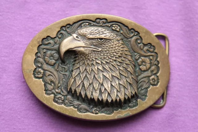 Vintage Hight Mesa Solid Bronze Hand Made Eagle Head Belt Buckle