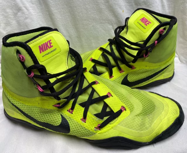 NIKE HYPERSWEEP WRESTLING Shoes Men s Size 13 RIO Volt black pink 2016 Rare 80.00 PicClick
