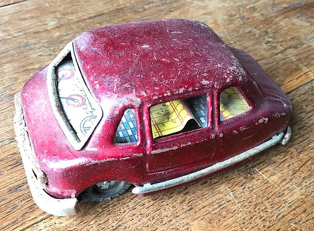 Petite voiture noire vintage Minister Delux, mécanique et automatique - Ancienne petite voiture à friction - Voiture classique rétro Automobilia - France