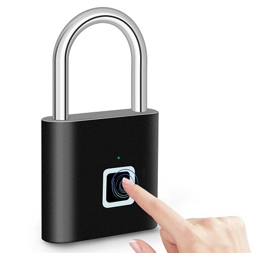 Smart Padlock Waterproof Door Lock 0.2sec Unlock Portable Anti-theft Padlock