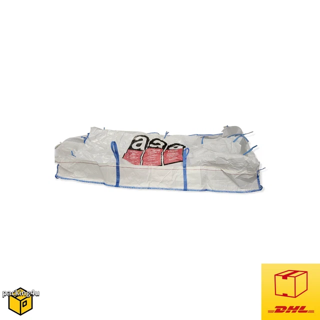 4x ASBEST Big Bag mit Schürze 320x125x30 cm 1500kg Schüttgutbehälter Sack