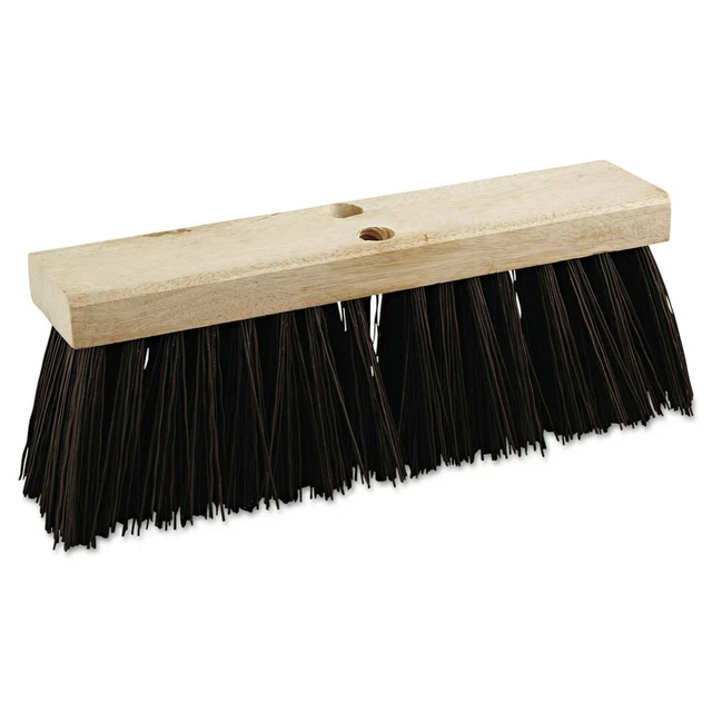Boardwalk .25" Polypropylene Bristle 16" Street Broom Head - Black