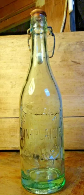 Ancienne Bouteille Brasserie de Montplaisir - Toulouse - Verre bullé 50Cl