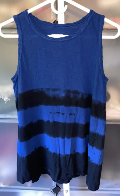 Current Elliott The Muscle Tee Bottomless Blue Tie Dye Stripe Size 2 / M