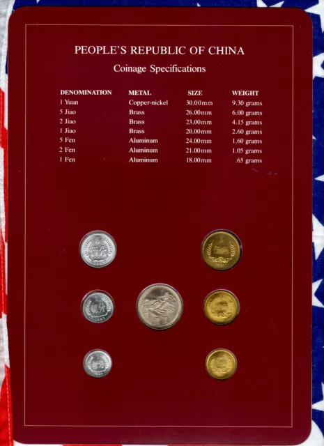 Coin Sets of All Nations China w/card 1981-1982 UNC 5 Jiao 1981 Proof 2