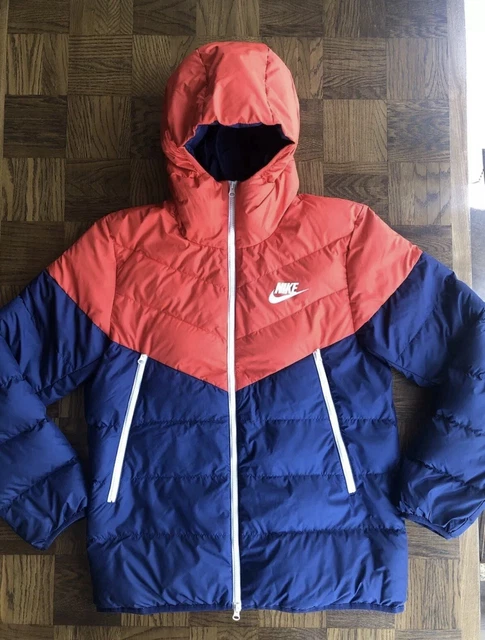 Nike down filled hooded jacket in red sales