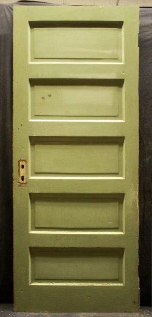 31"x79" Antique Vintage Old Exterior Interior SOLID Wood Wooden Door 5 Panels