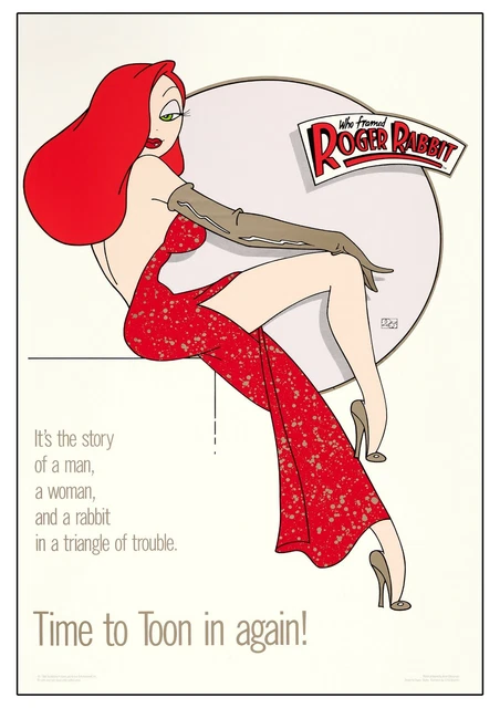WHO FRAMED ROGER Rabbit Classic 1980s Reproduction Poster Print Wall ...