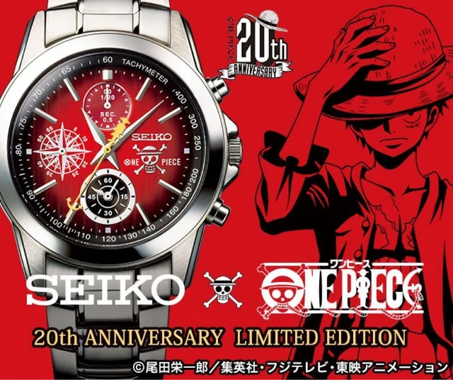 ONE PIECE X SEIKO Watch Color Red 20th Anniversary Model Chronograph