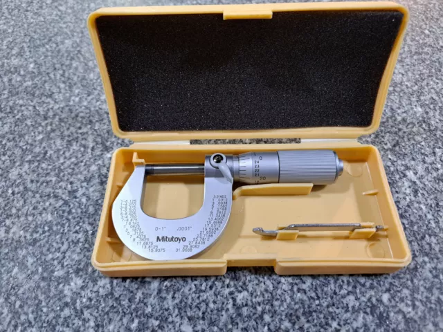 Mitutoyo No. 101-117 Micrometer 0-1" .0001 Friction Thimble