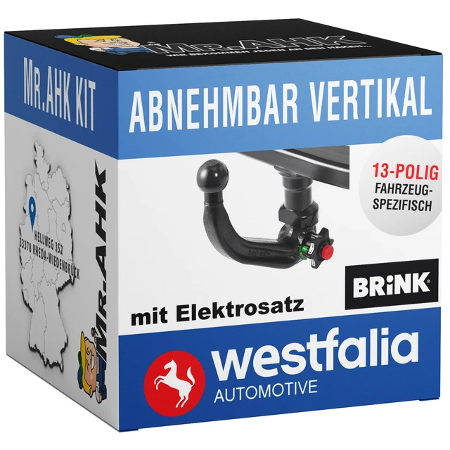 Gancio di traino rimovibile per BMW Serie 5 station wagon 04-10 Westfalia + 13 poli specifico